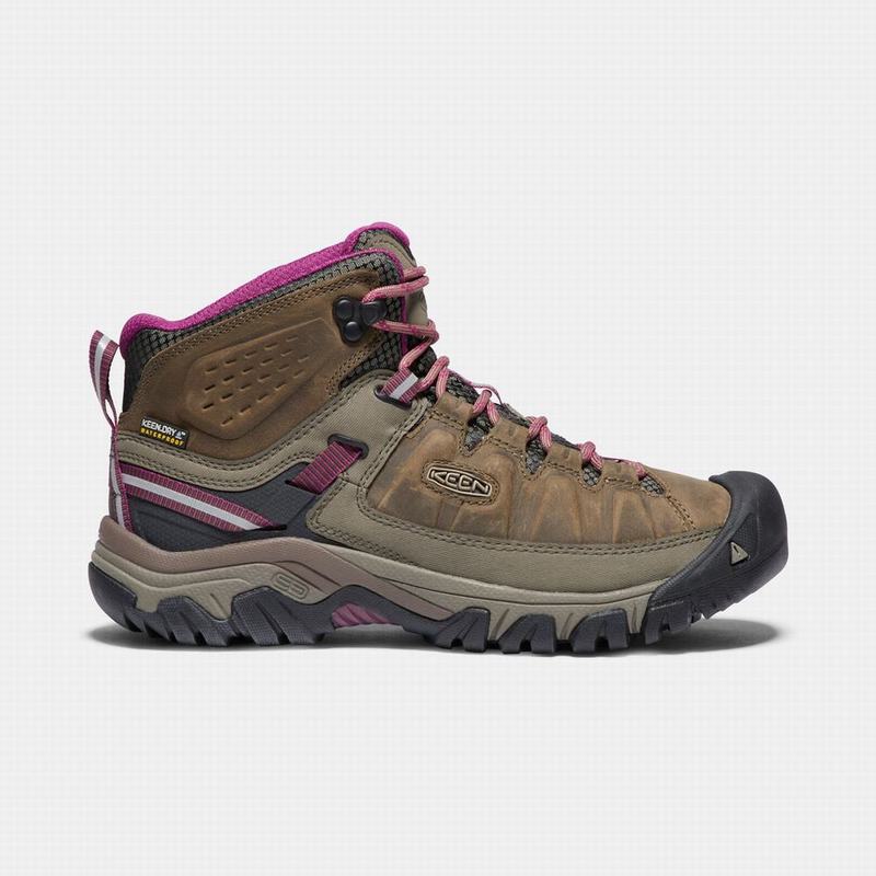 Keen Targhee III Waterproof Mid Womens Hiking Boots Brown/Purple Wholesale (4168-SMYCX)